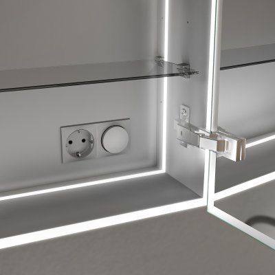 Bad Spiegelschrank aus Aluminium - Elbe 1