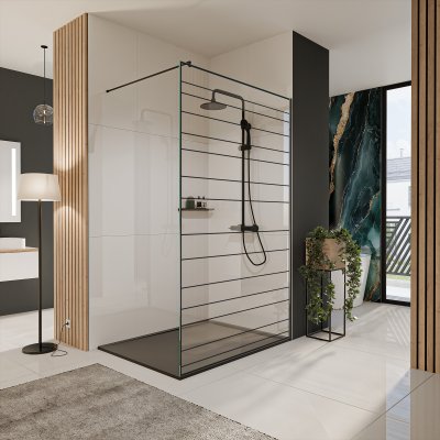 Glastrennwand Dusche mit Farbdruck FRAME FORRADO 1
