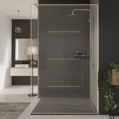 Glastrennwand Dusche mit Farbdruck FRAME LINE 2
