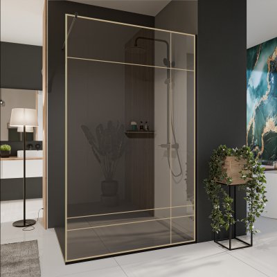 Glastrennwand Dusche mit Farbdruck FRAME LINE