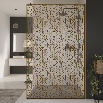 Glastrennwand Dusche mit Farbdruck FRAME MEMPHIS 1
