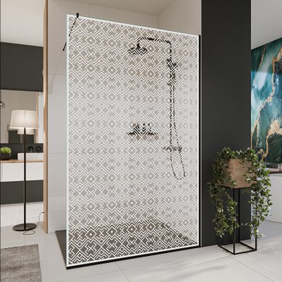 Glastrennwand Dusche mit Farbdruck FRAME MEMPHIS 2