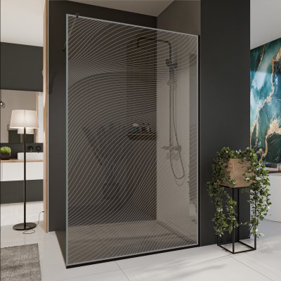 Glastrennwand Dusche mit Farbdruck FRAME ARRAY 6