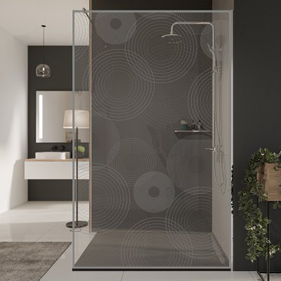 Glastrennwand Dusche mit Farbdruck FRAME CIRCLE