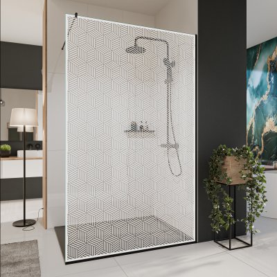 Glastrennwand Dusche mit Farbdruck FRAME CUBUS