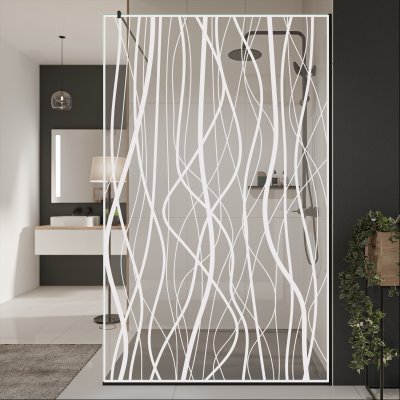 Glastrennwand Dusche mit Farbdruck FRAME FLORA 1