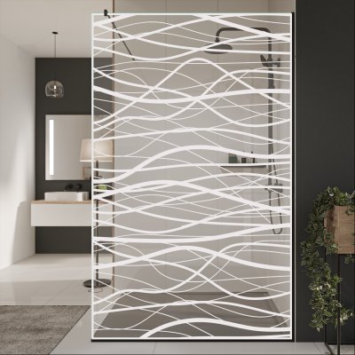 Glastrennwand Dusche mit Farbdruck FRAME FLORA 2