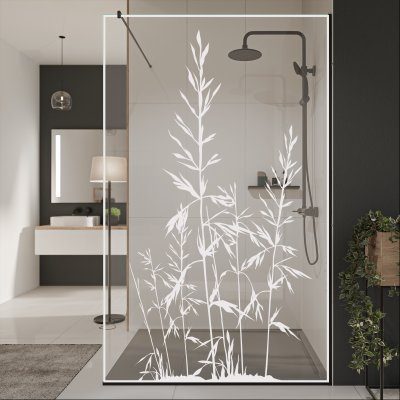 Glastrennwand Dusche mit Farbdruck FRAME GRÄSER