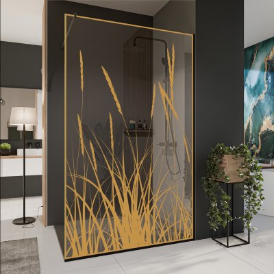 Glastrennwand Dusche mit Farbdruck FRAME KORNFELD