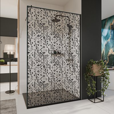 Glastrennwand Dusche mit Farbdruck FRAME MEMPHIS 1