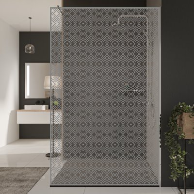 Glastrennwand Dusche mit Farbdruck FRAME MEMPHIS 2