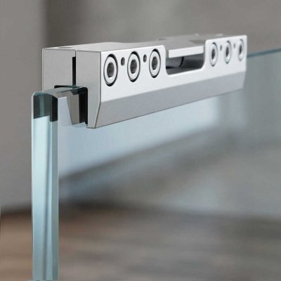 Glas-Schiebetür satiniert AREAL 20 schwarz/GF