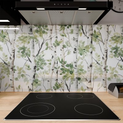 Küchenrückwand ESG Glas 6mm mit keramischen Farbdruck BIRKE 1