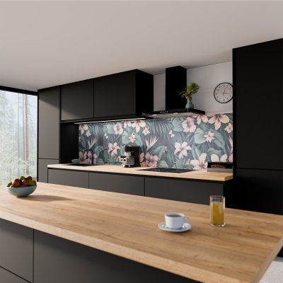 Küchenrückwand ESG Glas 6mm mit keramischen Farbdruck BLUMEN 4