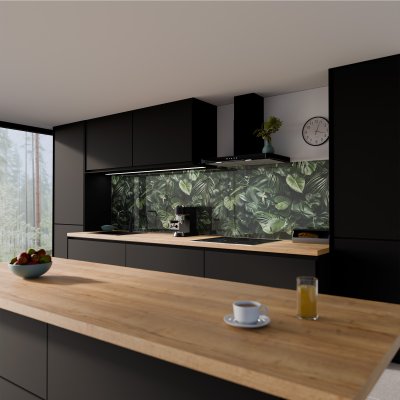 Küchenrückwand ESG Glas 6mm mit keramischen Farbdruck JUNGLE 2