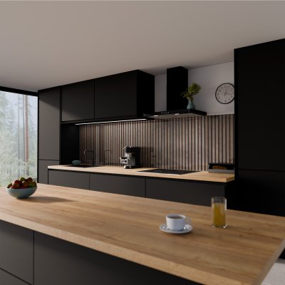 Küchenrückwand ESG Glas 6mm mit keramischen Farbdruck LAMELLEN 1