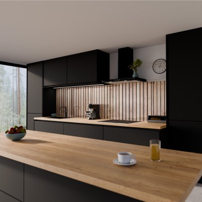 Küchenrückwand ESG Glas 6mm mit keramischen Farbdruck LAMELLEN 2