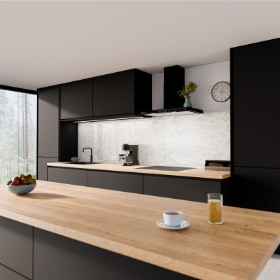 Küchenrückwand ESG Glas 6mm mit keramischen Farbdruck LEAVES 1