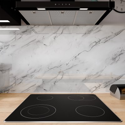 Küchenrückwand ESG Glas 6mm mit keramischen Farbdruck MARMOR WEISS 1
