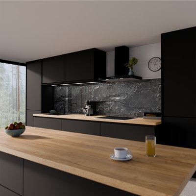 Küchenrückwand ESG Glas 6mm mit keramischen Farbdruck SCHIEFER 1