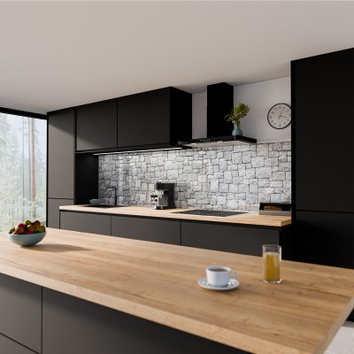 Küchenrückwand ESG Glas 6mm mit keramischen Farbdruck STEINWAND 1