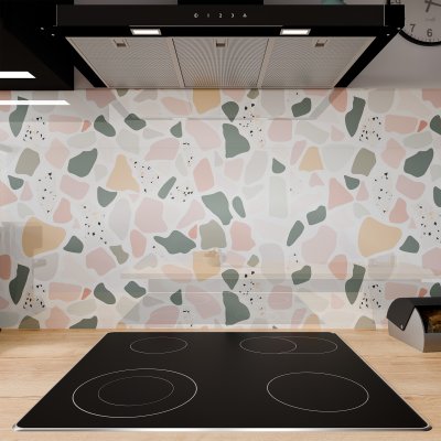Küchenrückwand ESG Glas 6mm mit keramischen Farbdruck TERRAZZO 1