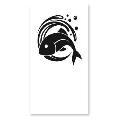 Glas Duschkabine Tür seitlich mit Motiv FISCH 1/210