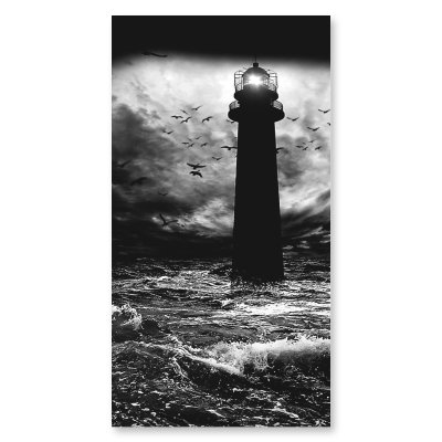 Glas Duschkabine Tür seitlich mit Motiv LEUCHTTURM 2/210