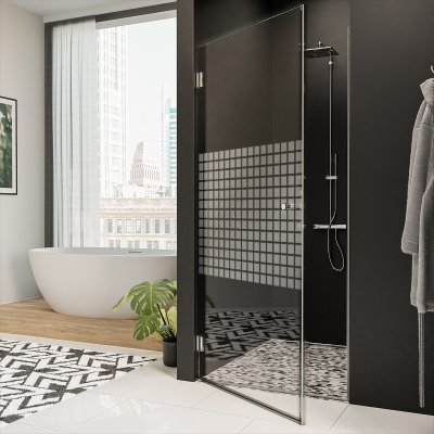 Design Glas Duschtür nach Maß CARRE 1/101
