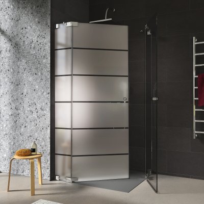 Duschkabine satiniertes Glas Eckeinstieg AREA 2/209