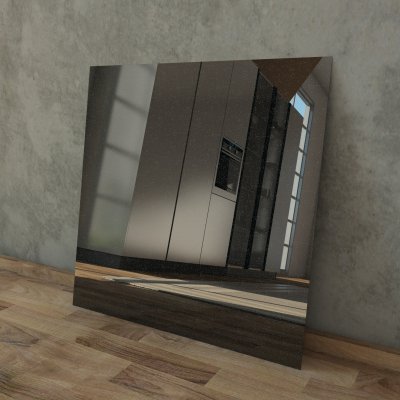 Lackiertes Glas - Schwarz mit Glitzer - REF 0337, 4mm