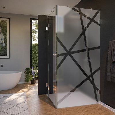 Design Duschkabine Glas, Tür seitlich AREA 8/210