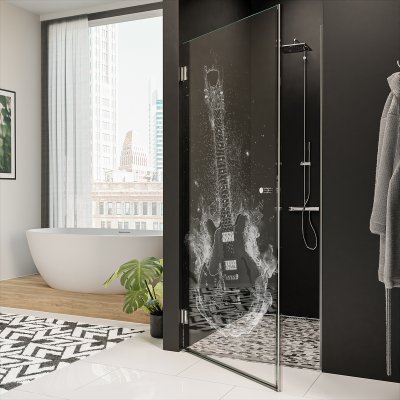 Duschtür Glas mit Motiv GITARRE 101