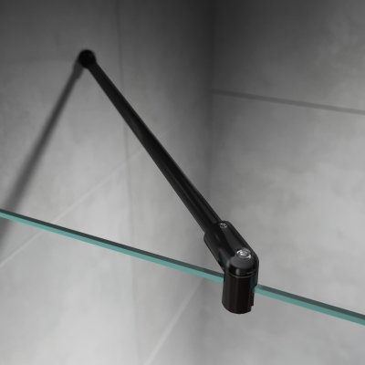 Glastrennwand Dusche Satinato mit schwarzem Druck FRAME GRÄSER