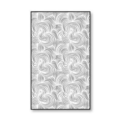 Glastrennwand Dusche Satinatoglas mit schwarzem Print FRAME VORTEX