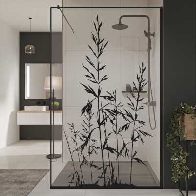 Glastrennwand Dusche mit Farbdruck FRAME GRÄSER