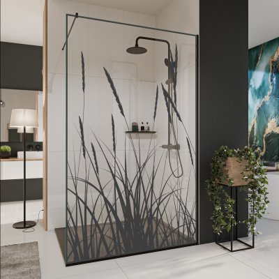 Glastrennwand Dusche mit Farbdruck FRAME KORNFELD