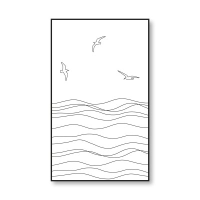 Glastrennwand Dusche mit Farbdruck FRAME MEER 3