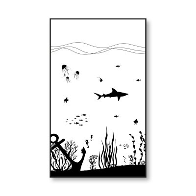 Glastrennwand Dusche mit Farbdruck FRAME UNDERWATER