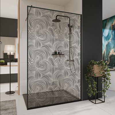 Glastrennwand Dusche mit Farbdruck FRAME VORTEX