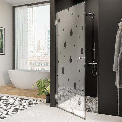 Dusche Glastür mit Dekor TROPFEN 1/101