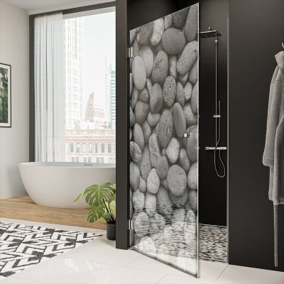 Dusche Glastür nach Maß mit Motiv STEINE 101