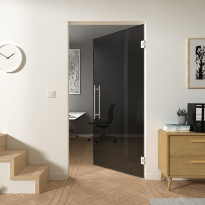 Pendeltür aus ESG 8mm Dark Grey
