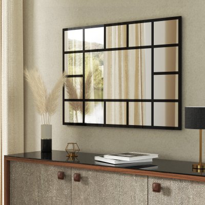 Spiegel Industrial Design schwarz Teillack F622TL