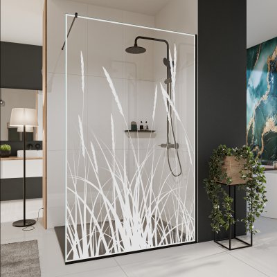 Glastrennwand Dusche mit Farbdruck FRAME KORNFELD