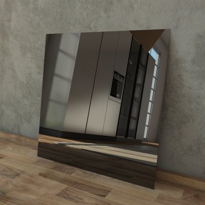Glasrückwand Küche, Nischenrückwand - Schwarz - REF 9005, 6mm