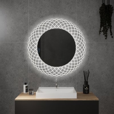 Runder LED Spiegel mit Glas-Rahmen Lisandra 1