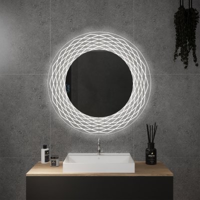 Runder LED Spiegel mit Glas-Rahmen Lisandra 3