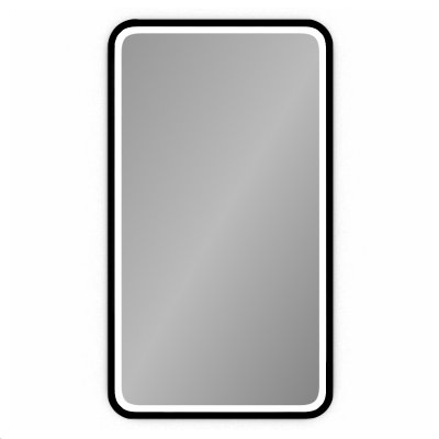 LED Spiegel mit runden Ecken Teillack - F582L4RTL Black