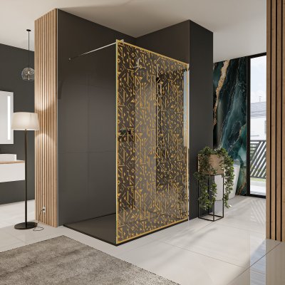 Glastrennwand Dusche mit Farbdruck FRAME MEMPHIS 1